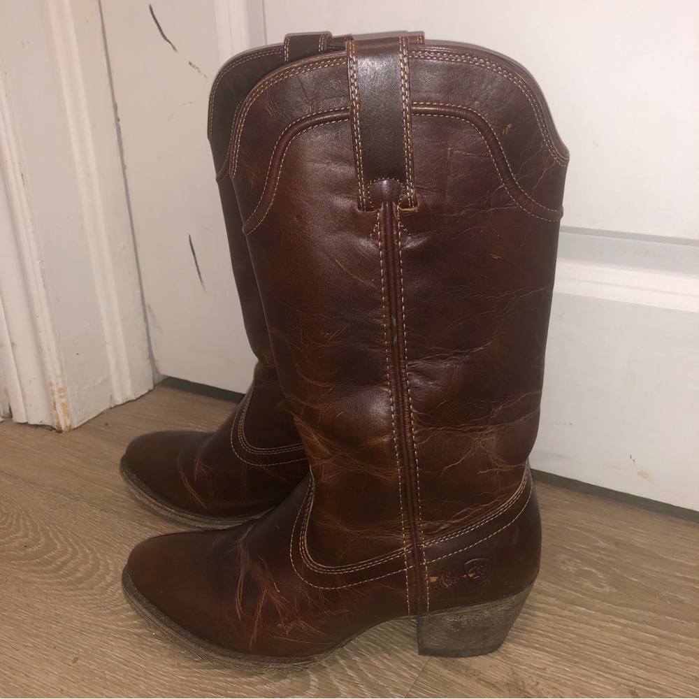 Women’s Brown Leather Western Cowboy Boots